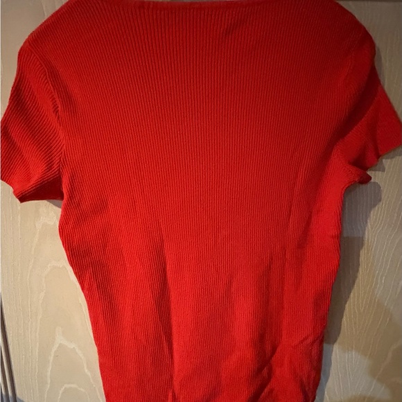 Jones New York Collection Red Ribbed T-shirt - Picture 2 of 3
